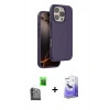 MARSİLYAN™- iPhone 16 Pro Kılıf Kıvılcım Çizgi Serisi - Siyah Bilvis 5in1 5D Magic Hayalet Cam Ekran Koruyucu + Raze Metal Kamera Lens - SH