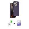 MARSİLYAN™- iPhone 16 Pro Kılıf Kıvılcım Çizgi Serisi - Siyah Bilvis 5in1 5D Magic Hayalet Cam Ekran Koruyucu + Raze Metal Kamera Lens - BZ