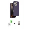 MARSİLYAN™- iPhone 16 Pro Kılıf Kıvılcım Çizgi Serisi - Siyah Bilvis Hayalet Cam Ekran Koruyucu + Raze Metal Kamera Lens - BZ