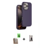 MARSİLYAN™- iPhone 16 Pro Kılıf Kıvılcım Çizgi Serisi - Siyah Bilvis Hayalet Cam Ekran Koruyucu + Raze Metal Kamera Lens - CLTM