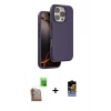 MARSİLYAN™- iPhone 16 Pro Kılıf Kıvılcım Çizgi Serisi - Siyah Buffer Hayalet Cam Ekran Koruyucu + Raze Metal Kamera Lens - CLTM