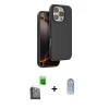 MARSİLYAN™- iPhone 16 Pro Kılıf Kıvılcım Çizgi Serisi - Siyah Joko Magic 5D Cam + Raze Metal Kamera Lens - SH