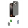 MARSİLYAN™- iPhone 16 Pro Kılıf Kıvılcım Çizgi Serisi - Siyah Joko Magic 5D Cam + Raze Metal Kamera Lens - SH