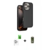 MARSİLYAN™- iPhone 16 Pro Kılıf Kıvılcım Çizgi Serisi - Siyah Joko Magic 5D Hayalet Cam + Raze Metal Kamera Lens - BZ