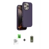 MARSİLYAN™- iPhone 16 Pro Kılıf Kıvılcım Çizgi Serisi - Siyah Joko Magic 5D Hayalet Cam + Raze Metal Kamera Lens - BZ