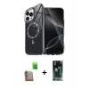 MARSİLYAN™- iPhone 16 Pro Kılıf Kıvılcım Form Prime - Siyah 360 Mat Full Body Arka Koruyucu + Raze Metal Kamera Lens - CLTM