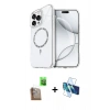 MARSİLYAN™- iPhone 16 Pro Kılıf Kıvılcım Form Prime - Siyah 3D Antistatik Cam Ekran Koruyucu + Raze Metal Kamera Lens - CLTM