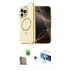 MARSİLYAN™- iPhone 16 Pro Kılıf Kıvılcım Form Prime - Siyah 3D Antistatik Cam Ekran Koruyucu + Raze Metal Kamera Lens - CLTM