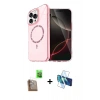MARSİLYAN™- iPhone 16 Pro Kılıf Kıvılcım Form Prime - Siyah 3D Antistatik Cam Ekran Koruyucu + Raze Metal Kamera Lens - CLTM