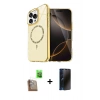 MARSİLYAN™- iPhone 16 Pro Kılıf Kıvılcım Form Prime - Siyah 3D Antistatik Hayalet Cam Ekran Koruyucu + Raze Metal Kamera Lens - CLTM