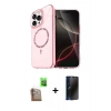 MARSİLYAN™- iPhone 16 Pro Kılıf Kıvılcım Form Prime - Siyah 3D Antistatik Hayalet Cam Ekran Koruyucu + Raze Metal Kamera Lens - CLTM