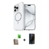 MARSİLYAN™- iPhone 16 Pro Kılıf Kıvılcım Form Prime - Siyah 3D Antistatik Hayalet Cam Ekran Koruyucu + Raze Metal Kamera Lens - CLTM