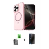 MARSİLYAN™- iPhone 16 Pro Kılıf Kıvılcım Form Prime - Siyah 3D Antistatik Hayalet Cam Ekran Koruyucu + Raze Metal Kamera Lens - SH