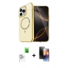 MARSİLYAN™- iPhone 16 Pro Kılıf Kıvılcım Form Prime - Siyah 3D Antistatik Mat Seramik Nano Ekran Koruyucu + Raze Metal Kamera Lens - BZ