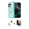 MARSİLYAN™- iPhone 16 Pro Kılıf Kıvılcım Form Prime - Siyah 3D Antistatik Mat Seramik Nano Ekran Koruyucu + Raze Metal Kamera Lens - BZ