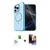 MARSİLYAN™- iPhone 16 Pro Kılıf Kıvılcım Form Prime - Siyah 3D Antistatik Mat Seramik Nano Ekran Koruyucu + Raze Metal Kamera Lens - BZ