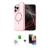 MARSİLYAN™- iPhone 16 Pro Kılıf Kıvılcım Form Prime - Siyah 3D Antistatik Mat Seramik Nano Ekran Koruyucu + Raze Metal Kamera Lens - BZ