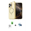 MARSİLYAN™- iPhone 16 Pro Kılıf Kıvılcım Form Prime - Siyah 3D Antistatik Seramik Nano Ekran Koruyucu + Raze Metal Kamera Lens - BZ