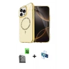 MARSİLYAN™- iPhone 16 Pro Kılıf Kıvılcım Form Prime - Siyah 3D Antistatik Seramik Nano Ekran Koruyucu + Raze Metal Kamera Lens - SH