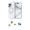MARSİLYAN™- iPhone 16 Pro Kılıf Kıvılcım Form Prime - Siyah 3D Antistatik Seramik Nano Ekran Koruyucu + Raze Metal Kamera Lens - BZ