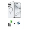 MARSİLYAN™- iPhone 16 Pro Kılıf Kıvılcım Form Prime - Siyah 3D Antistatik Seramik Nano Ekran Koruyucu + Raze Metal Kamera Lens - SH