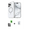 MARSİLYAN™- iPhone 16 Pro Kılıf Kıvılcım Form Prime - Siyah Bilvis 0.18mm Plus Cam Ekran Koruyucu + Raze Metal Kamera Lens - SH