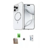MARSİLYAN™- iPhone 16 Pro Kılıf Kıvılcım Form Prime - Siyah Bilvis 0.18mm Plus Cam Ekran Koruyucu + Raze Metal Kamera Lens - CLTM