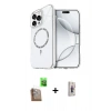 MARSİLYAN™- iPhone 16 Pro Kılıf Kıvılcım Form Prime - Siyah Bilvis 3D Cam Ekran Koruyucu + Çöl Titanyum Raze Metal Kamera Lens