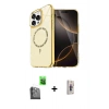 MARSİLYAN™- iPhone 16 Pro Kılıf Kıvılcım Form Prime - Siyah Bilvis 3D Cam Ekran Koruyucu + Raze Metal Kamera Lens - SH