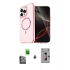 MARSİLYAN™- iPhone 16 Pro Kılıf Kıvılcım Form Prime - Siyah Bilvis 3D Mat Cam Ekran Koruyucu + Siyah Raze Metal Kamera Lens