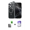 MARSİLYAN™- iPhone 16 Pro Kılıf Kıvılcım Form Prime - Siyah Bilvis 5in1 3D Magic Cam Ekran Koruyucu + Raze Metal Kamera Lens - SH