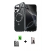 MARSİLYAN™- iPhone 16 Pro Kılıf Kıvılcım Form Prime - Siyah Bilvis Hayalet Cam Ekran Koruyucu + Raze Metal Kamera Lens - SH