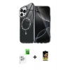 MARSİLYAN™- iPhone 16 Pro Kılıf Kıvılcım Form Prime - Siyah Buffer Cam Ekran Koruyucu + Raze Metal Kamera Lens - BZ