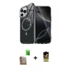 MARSİLYAN™- iPhone 16 Pro Kılıf Kıvılcım Form Prime - Siyah Buffer Cam Ekran Koruyucu + Raze Metal Kamera Lens - CLTM