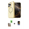 MARSİLYAN™- iPhone 16 Pro Kılıf Kıvılcım Form Prime - Siyah Buffer Hayalet Cam Ekran Koruyucu + Çöl Titanyum Raze Metal Kamera Lens
