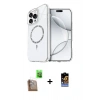 MARSİLYAN™- iPhone 16 Pro Kılıf Kıvılcım Form Prime - Siyah Buffer Hayalet Cam Ekran Koruyucu + Çöl Titanyum Raze Metal Kamera Lens