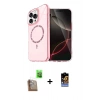 MARSİLYAN™- iPhone 16 Pro Kılıf Kıvılcım Form Prime - Siyah Buffer Hayalet Cam Ekran Koruyucu + Çöl Titanyum Raze Metal Kamera Lens