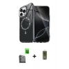 MARSİLYAN™- iPhone 16 Pro Kılıf Kıvılcım Form Prime - Siyah Joko Magic 5D Hayalet Cam + Siyah Raze Metal Kamera Lens