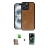 MARSİLYAN™- iPhone 16 Pro Kılıf Kıvılcım Işık Serisi - Siyah 360 Mat Full Body Arka Koruyucu + Raze Metal Kamera Lens - CLTM