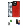 MARSİLYAN™- iPhone 16 Pro Kılıf Kıvılcım Işık Serisi - Siyah 3D Antistatik Mat Seramik Nano Ekran Koruyucu + Raze Metal Kamera Lens - SH