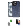 MARSİLYAN™- iPhone 16 Pro Kılıf Kıvılcım Işık Serisi - Siyah 3D Antistatik Mat Seramik Nano Ekran Koruyucu + Raze Metal Kamera Lens - SH