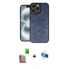 MARSİLYAN™- iPhone 16 Pro Kılıf Kıvılcım Işık Serisi - Siyah 3D Antistatik Seramik Nano Ekran Koruyucu + Raze Metal Kamera Lens - CLTM