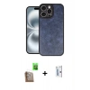 MARSİLYAN™- iPhone 16 Pro Kılıf Kıvılcım Işık Serisi - Siyah Bilvis 0.18mm Plus Cam Ekran Koruyucu + Çöl Titanyum Raze Metal Kamera Lens