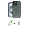 MARSİLYAN™- iPhone 16 Pro Kılıf Kıvılcım Işık Serisi - Siyah Bilvis 3D Cam Ekran Koruyucu + Raze Metal Kamera Lens - BZ