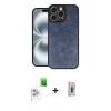 MARSİLYAN™- iPhone 16 Pro Kılıf Kıvılcım Işık Serisi - Siyah Bilvis 3D Cam Ekran Koruyucu + Raze Metal Kamera Lens - BZ