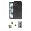 MARSİLYAN™- iPhone 16 Pro Kılıf Kıvılcım Işık Serisi - Siyah Bilvis 3D Mat Cam Ekran Koruyucu + Raze Metal Kamera Lens - CLTM