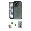 MARSİLYAN™- iPhone 16 Pro Kılıf Kıvılcım Işık Serisi - Siyah Bilvis 3D Mat Cam Ekran Koruyucu + Raze Metal Kamera Lens - CLTM