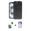 MARSİLYAN™- iPhone 16 Pro Kılıf Kıvılcım Işık Serisi - Siyah Bilvis 5in1 3D Magic Cam Ekran Koruyucu + Siyah Raze Metal Kamera Lens