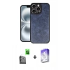 MARSİLYAN™- iPhone 16 Pro Kılıf Kıvılcım Işık Serisi - Siyah Bilvis 5in1 3D Magic Cam Ekran Koruyucu + Siyah Raze Metal Kamera Lens