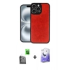 MARSİLYAN™- iPhone 16 Pro Kılıf Kıvılcım Işık Serisi - Siyah Bilvis 5in1 5D Magic Hayalet Cam Ekran Koruyucu + Raze Metal Kamera Lens - SH